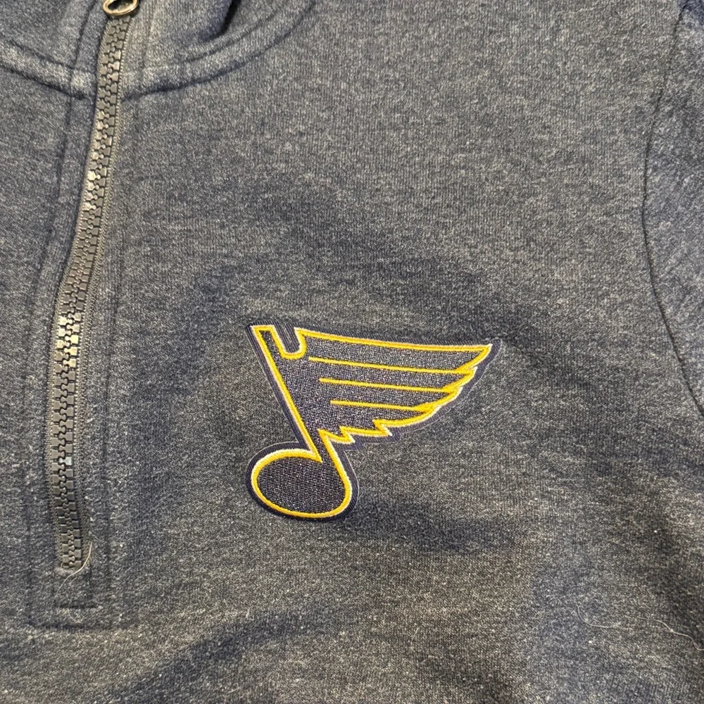 Navy Blue Quarter-Zip Sweater with St. Louis Blues logo - Picture 3 of 4
